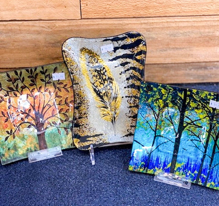 Painted Glass Plates