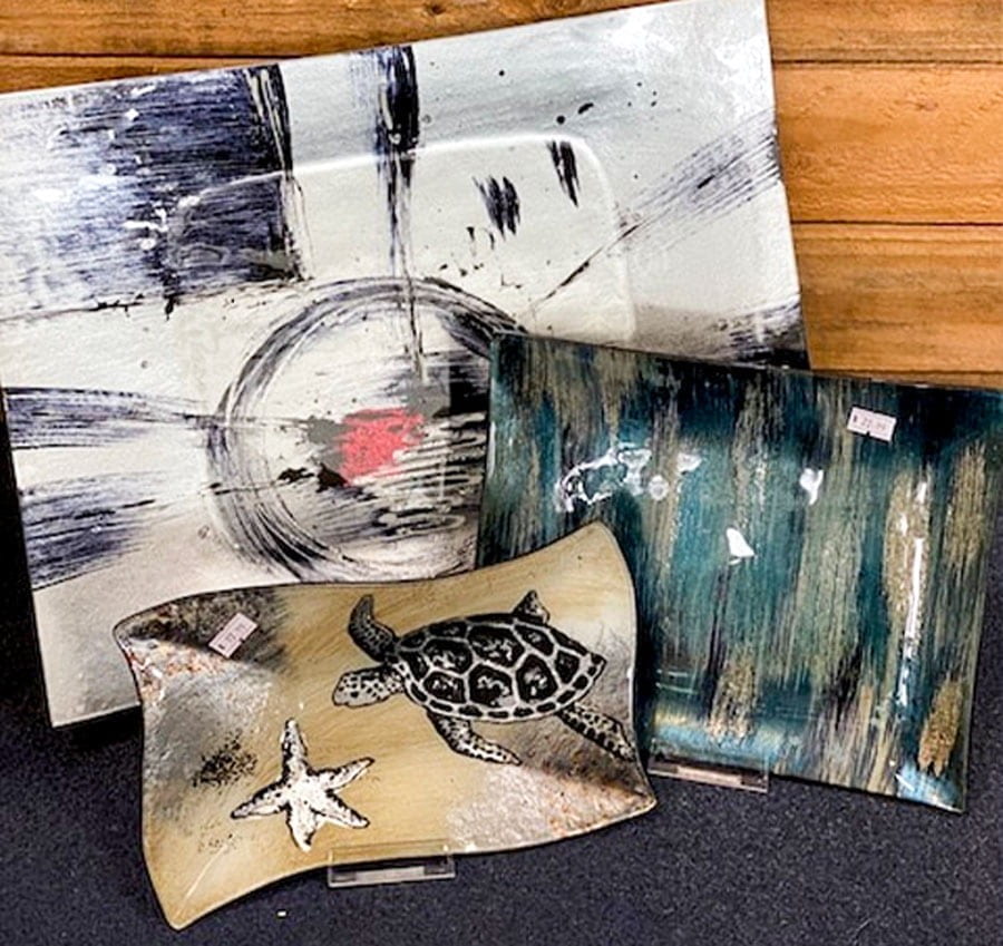Painted Glass Plates