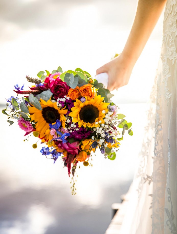 Colourful wedding florals Central Coast NSW