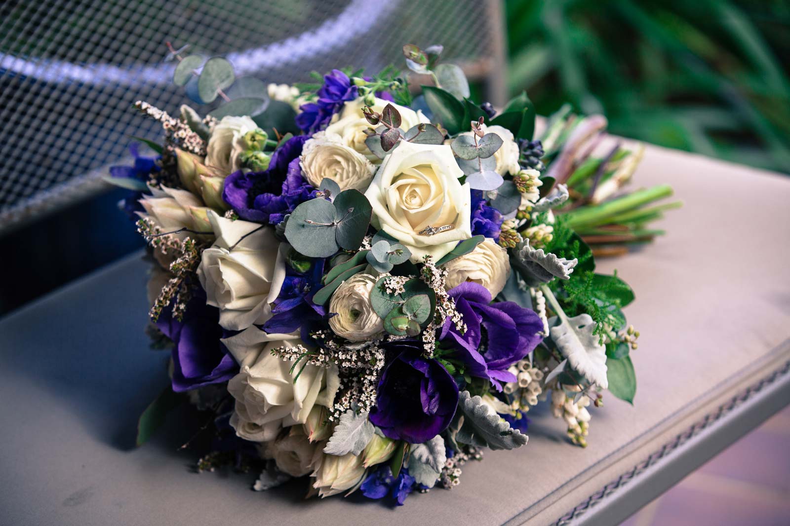 Purple bridal bouquet Central Coast