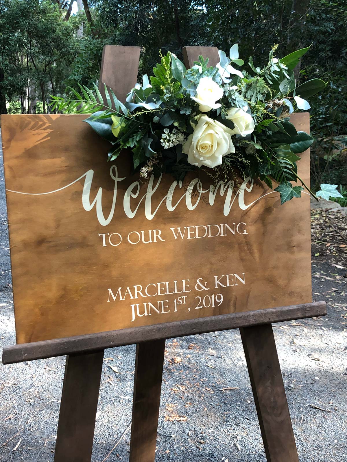 Welcome sign florals Central Coast